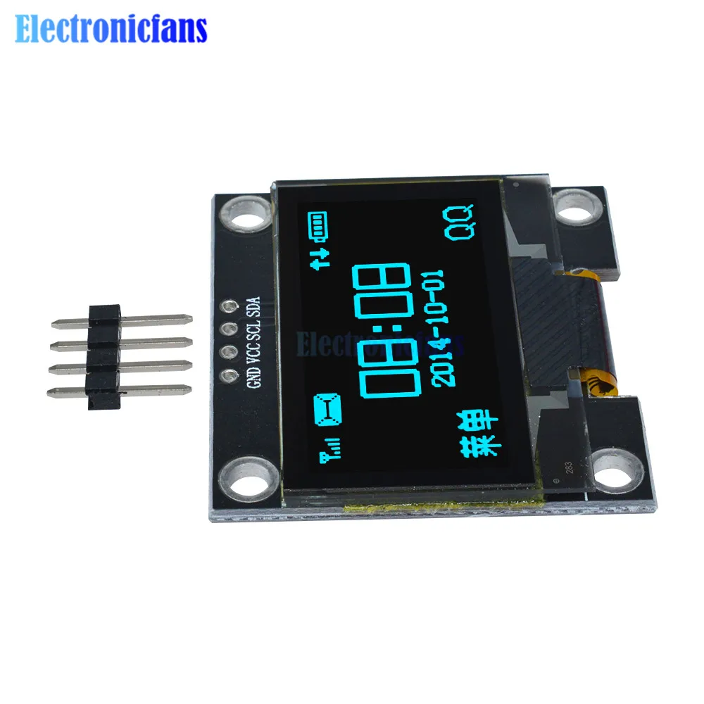 1.3 Inch 4 Pin 7 Pin LCD Display Module IIC I2C Interface 128x64 Resolution SSH1106 White Blue Screen Module 3.3-5V Power Supply