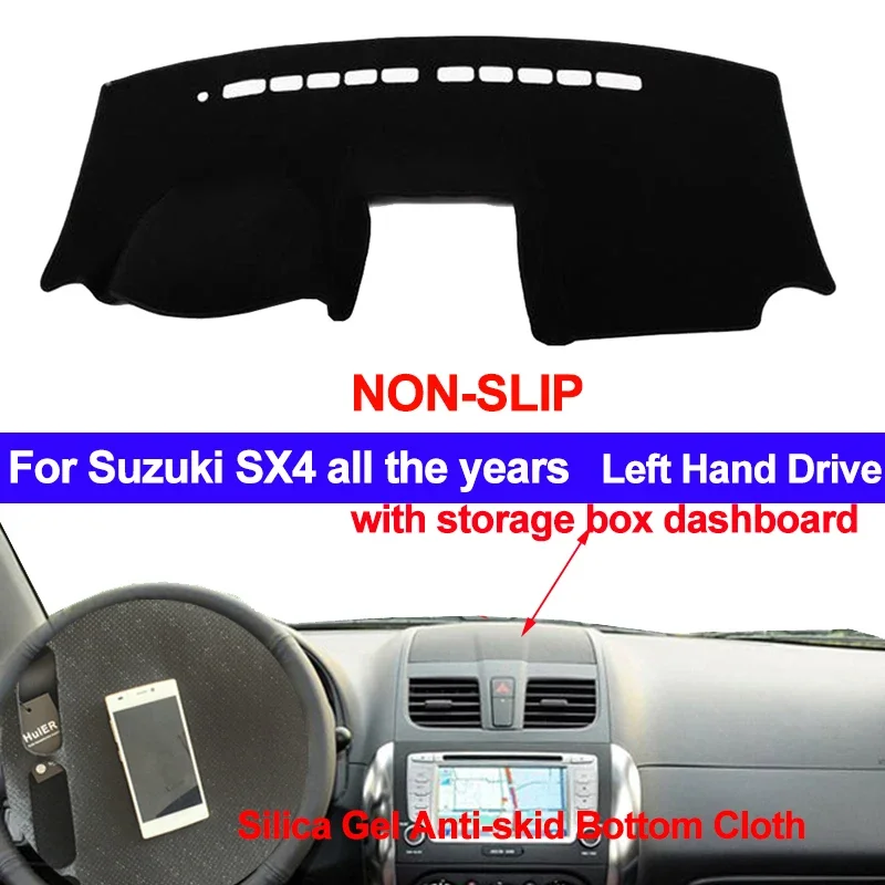 For Suzuki SX4 All The Years with Storage Box Car Accessories Protective Pad Dashboard Cover Silicone Non-Slip Mat Sunshade