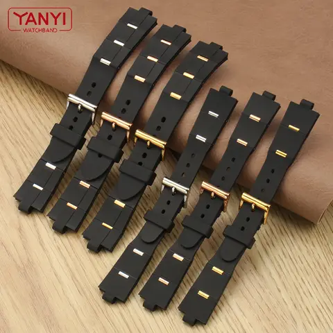 बुलगारी के लिए उत्तल इंटरफ़ेस के साथ रबर घड़ी का पट्टा, पुरुषों और महिलाओं के लिए नरम और आरामदायक घड़ी सहायक उपकरण 21x8 मिमी 24x8 मिमी 8 best sales बुलगारी घड़ी - №6