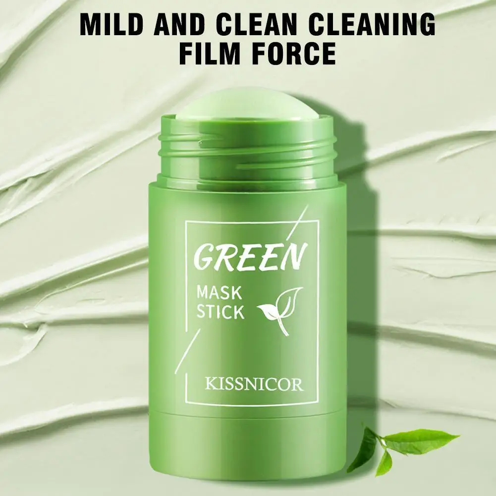 

40g Green Tea Solid Cleansing Mask Dispel Acne Blemish Mark Remove Blackhead Acne Film Hydrating Mask Refreshing Clean Mud Mask