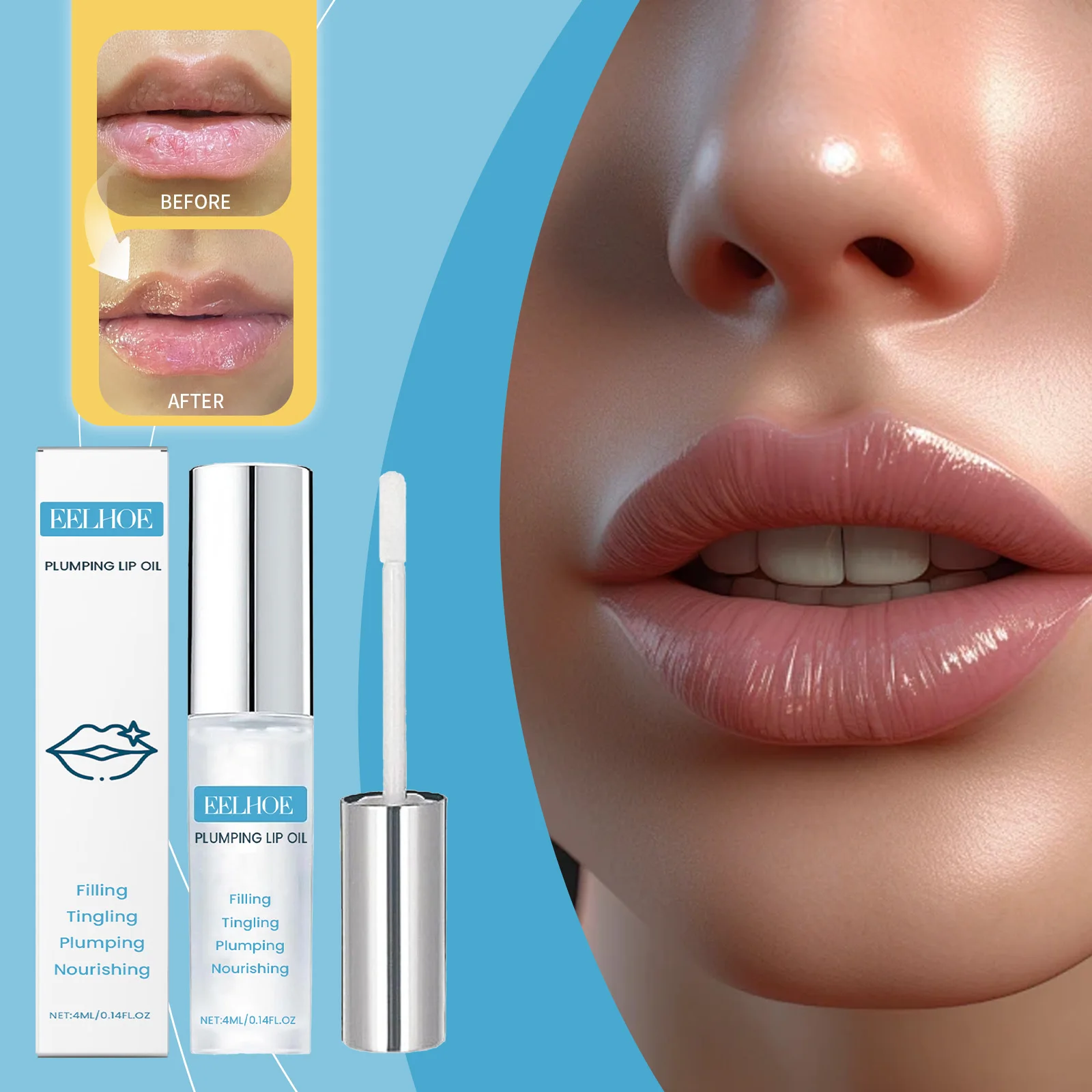 Fast Volumising Lip Plumper Serum Sexy Lip Oil Gloss Increase Lip Elasticity Reduce Fine Lines Brighten Moisturizing Lip Care