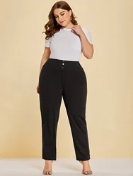 Autumn and winter new women's plus size knitted fabric casual models slit design straight trousers