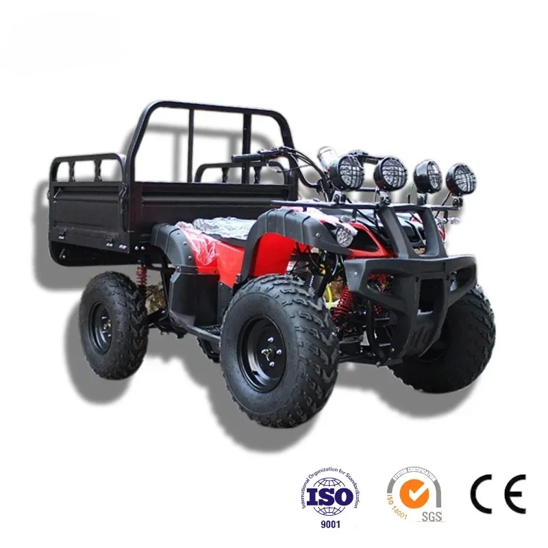 250CC ATV Mountain Buggy with Rear Bucket,Automatic Big Bull Farm Truck UTV,Beach Bike Quad Gasoline,Zongshen Engine Disc Brakes