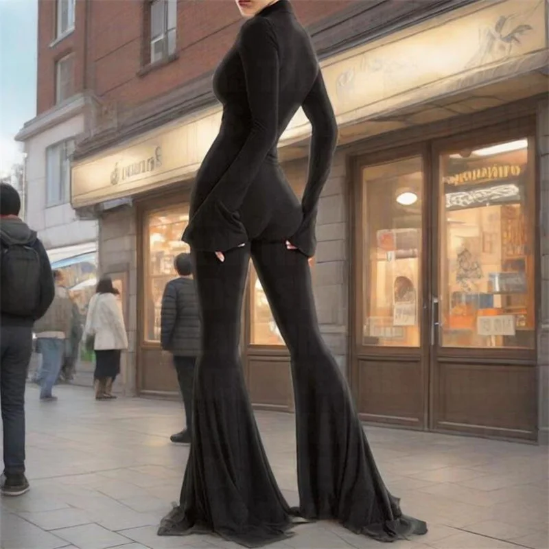 Bodysuit Turtleneck yang canggih: Detail Cut - out yang menangkap mata & Siluet Menyala untuk Trendi yang Tak Terkalahkan