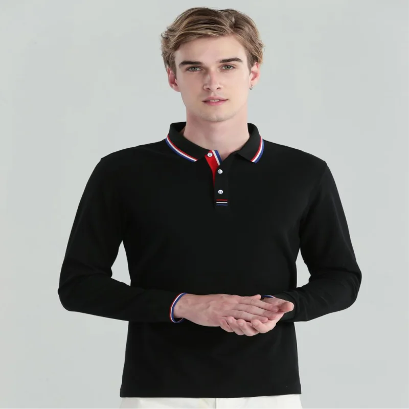 Autumn Long sleeved POLO Shirt Customized Polo Collar Long sleeved T-shirt Printed Logo Pattern Personalized Design Workwear Emb