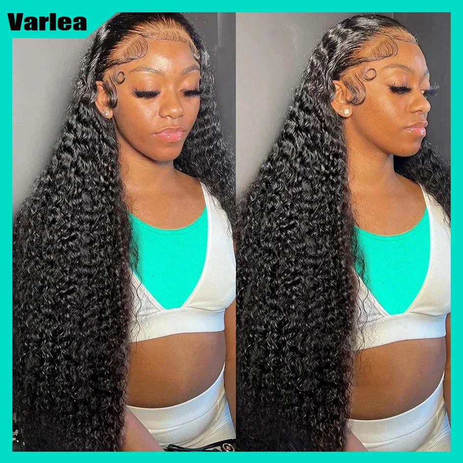 Varlea Glueless 5x5 Hd Lace Closure Wig Deep Wave Wig Human Hair Water Wave Lace Front Wig Curly Wigs 4x4 Closure Black Wig