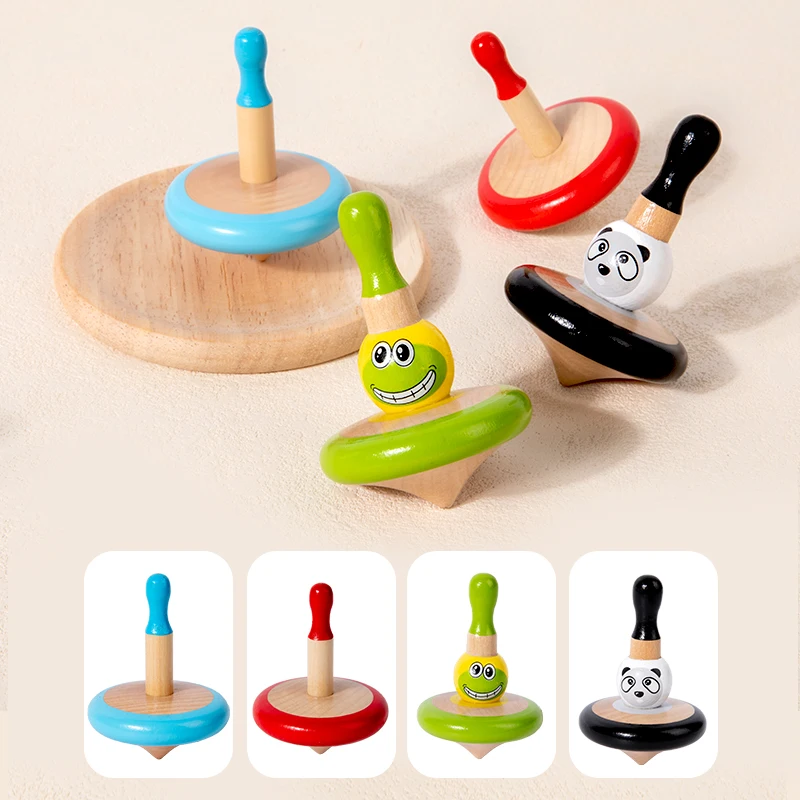 ไม้ Spinning Top ชุดของเล่นที่มีสีสันหมุน Gyro ของเล่นเด็ก Early Education ของขวัญวันเกิด Desktop Spinning Top