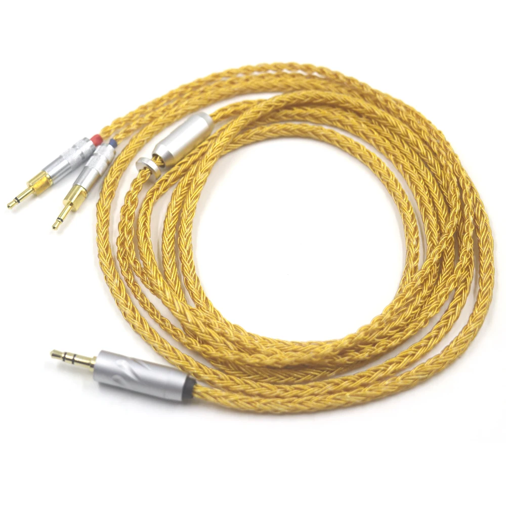 16 Core OCC 24k Gold Plated 4.4mm 6.5 xlr 3.5 Earphone Cable For Dual 2.5mm Sennheiser HD700 Headphone