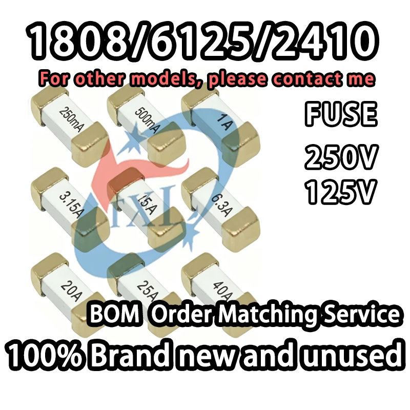 [100% Brand New] 1808/6125/2410 Smd Slow-Blow Fuse 1A2A3A4A5A6.3A8A10A30A40A250V125V
