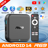 Smart TV BOX R69 Rockchip RK3518 Android 14 Bluetooth 5.0 Support HD 4K Video Media Player Home Audio Equipment
