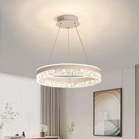 Nordic Annular Acrylic Design Led Pendant Lights Dimmable for Dining Living Room Bedroom Ceiling Chandelier Home Decor Fixture