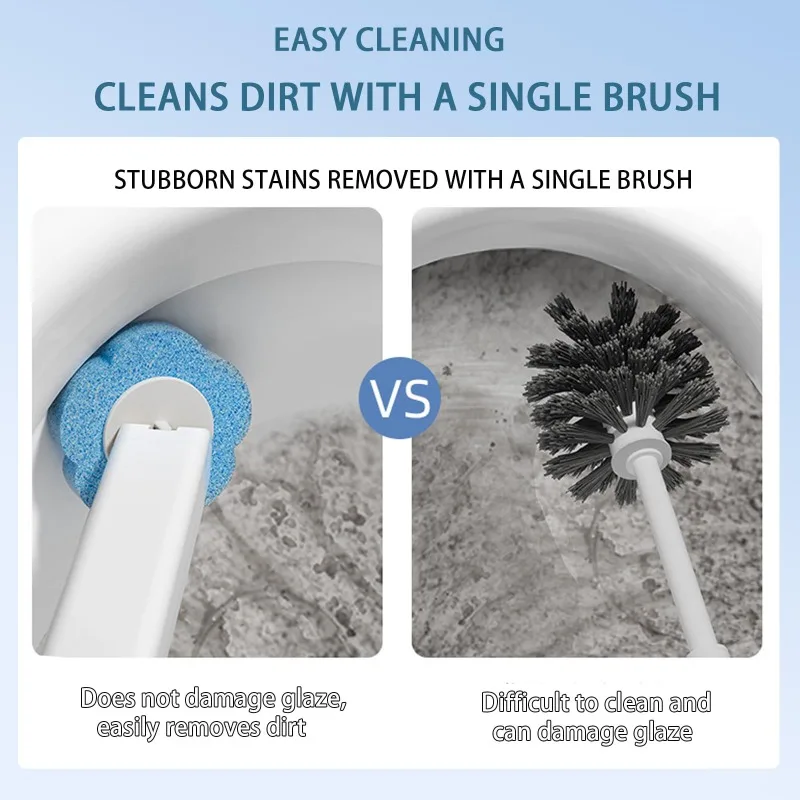 Toilet Brush Disposable Replacement Head Cleaning Kit Wall Mounted Toilet Brush with Extended Handle Cleaning Set Wc Accessories