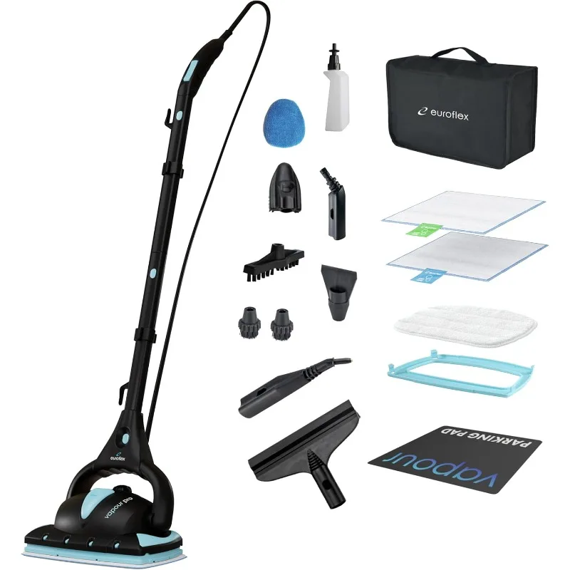 Vapour Pro Steam Mop & 18pc Multipurpose Portable Steam Cleaner for Hardwood, Carpets, Kitchens, Bath,Cars,Tile & Grout Cleaning