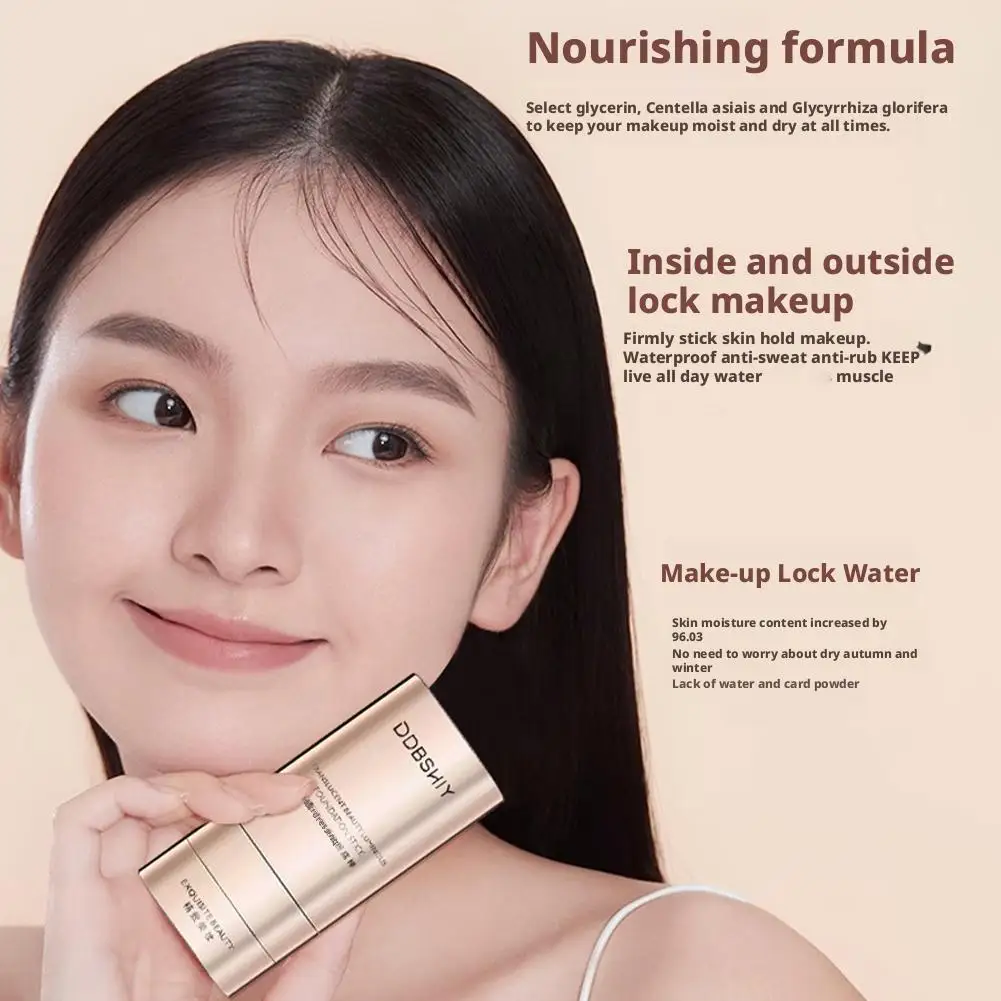 3 ألوان كريم أساس نسائي غير قابل للالتصاق مرطب مع فرشاة خفيفة خافي عيوب البشرة شفافة تدوم طويلاً W6N6