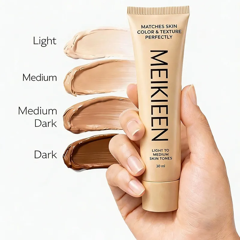Base de Maquillaje Líquida Original MEIKIEEN de 30 ml, que se Adapta al Color de la Piel, Textura de Lujo que Cambia de Color, Perfecta para Tonos de Piel Claros y Medios