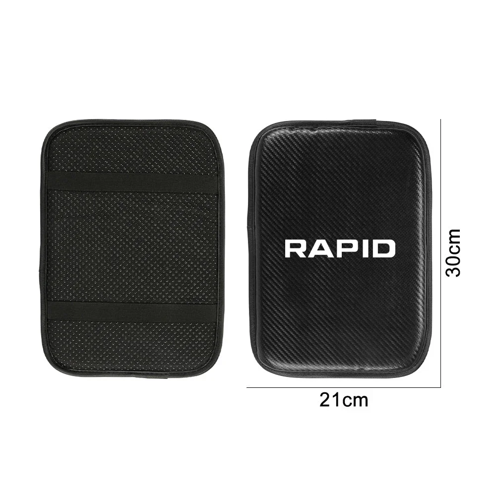 Car Leather Armrest Mat Pad Accessories For Skoda Rapid NH1 Spaceback NH2 Sedan NH3 Hatchback Sport Concept TSI TDI Monte Carlo