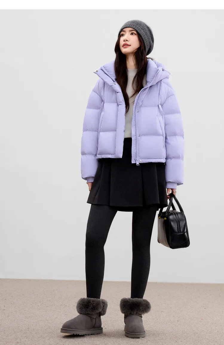 SENTUBILA Women's Winter Down Jacket 90% White Duck Down Puffy Puffer 2026 Winter Petite Bubble Coat Warm Outerwear W54YC1771X