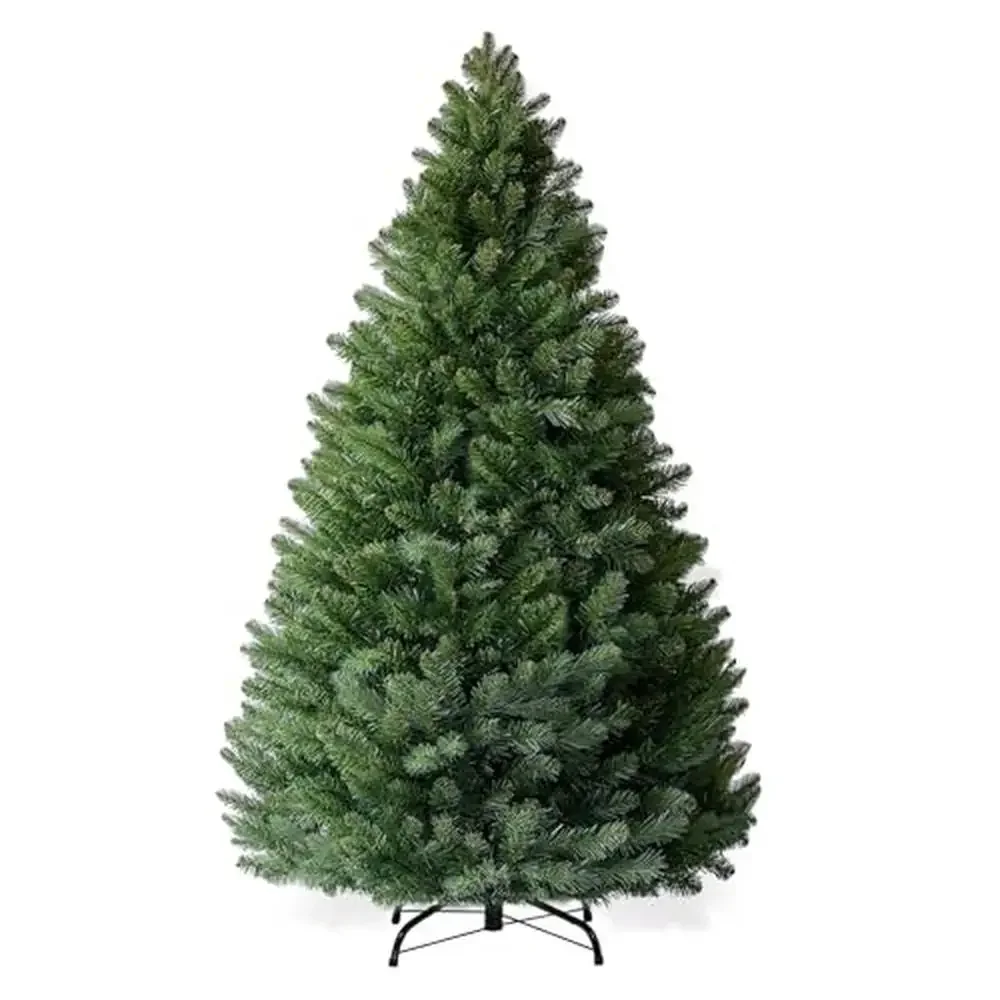 6.5ft Artificial Christmas Tree 1000 PVC Branch Tips Home Office Holiday Decorations Sturdy Metal Stand Easy Assembly Indoor