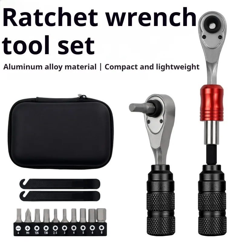 

Двунаправленный ключ с храповым механизмом из алюминиевого сплава, портативный легкий съемный ключ, магнитный инструмент для ремонта велосипеда