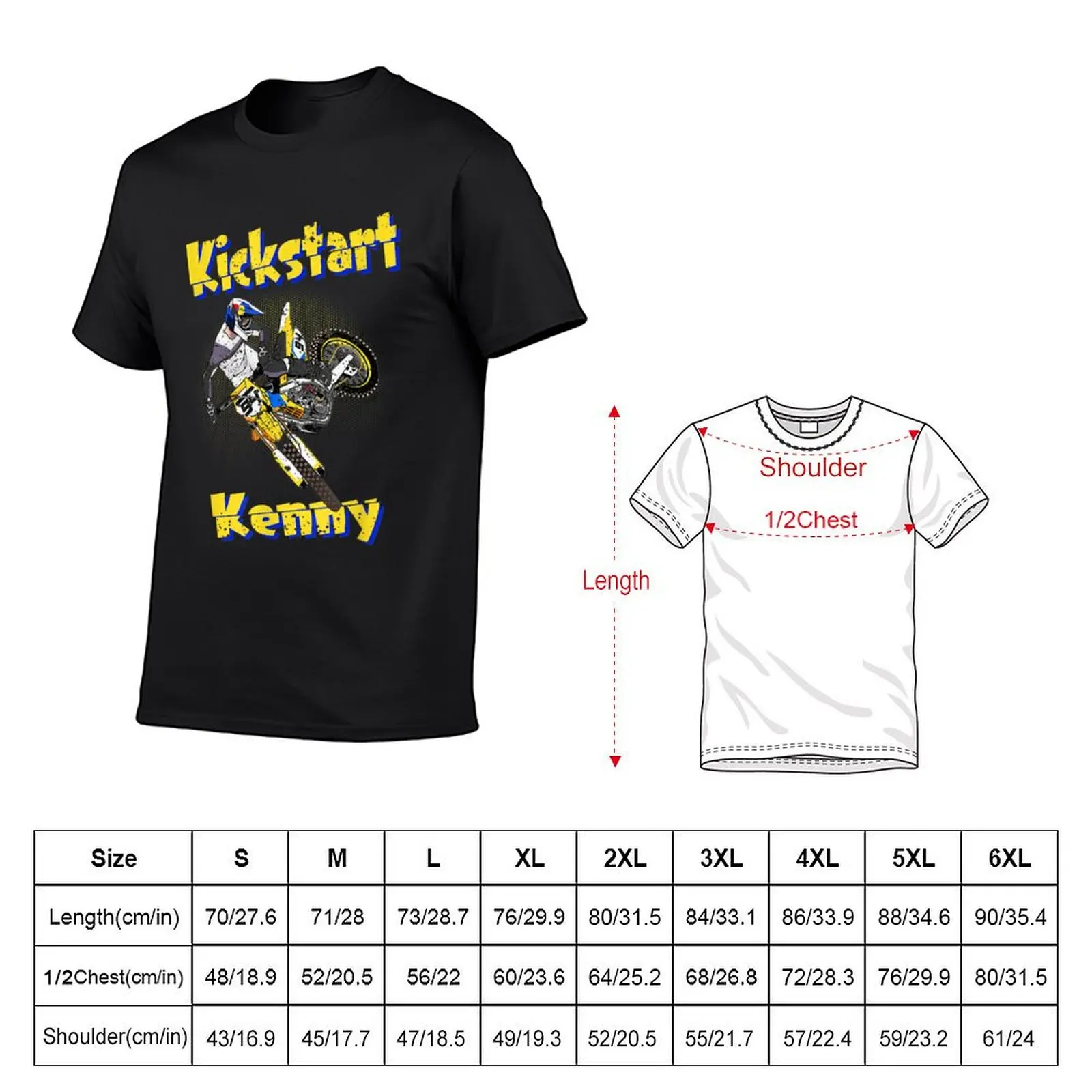 Kickstart-Kenny Dirt Bike Racing Design T-Shirt graphic t shirts graphic shirts baggy shirts Men's t-shirt