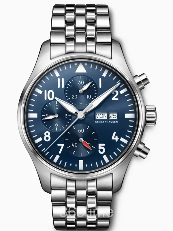 Reloj mecánico automático de alta calidad para hombre Big Pilots Le Petit Prince reloj deportivo de cuero marrón azul 43mm