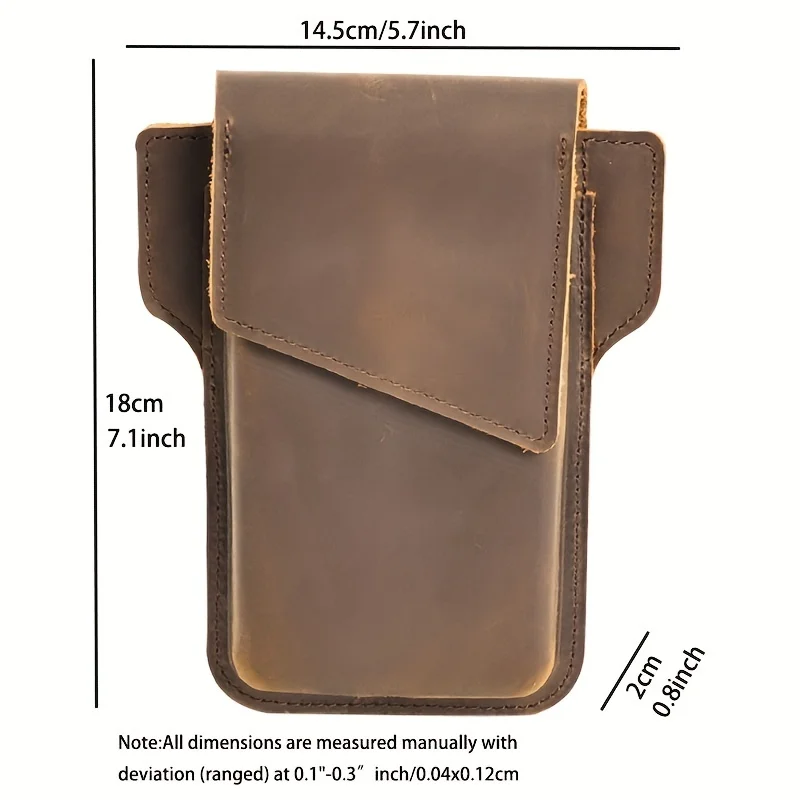 1pcThe Unique Design of the Top Layer Cowhide for Men, Casual Waist Bag, allows you to better protect your personal Things