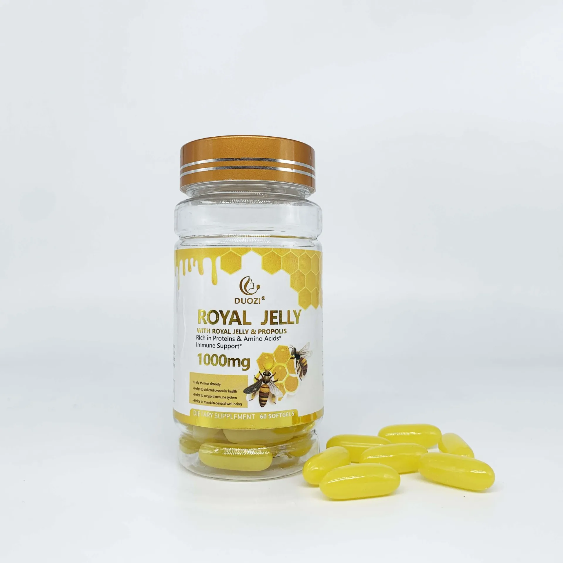 

Royal jelly soft capsules 1000mg for middle-aged and elderly people to regulate immunity Royal jelly capsules