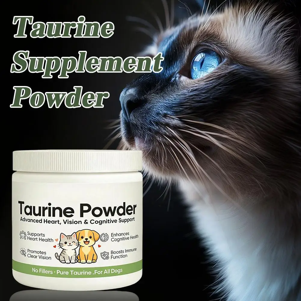 Pure Taurine Powder For Dogs Cats Advanced Heart Vision Cognitive Health Support Immune Booster Pet Nutritional Supplements W3C5