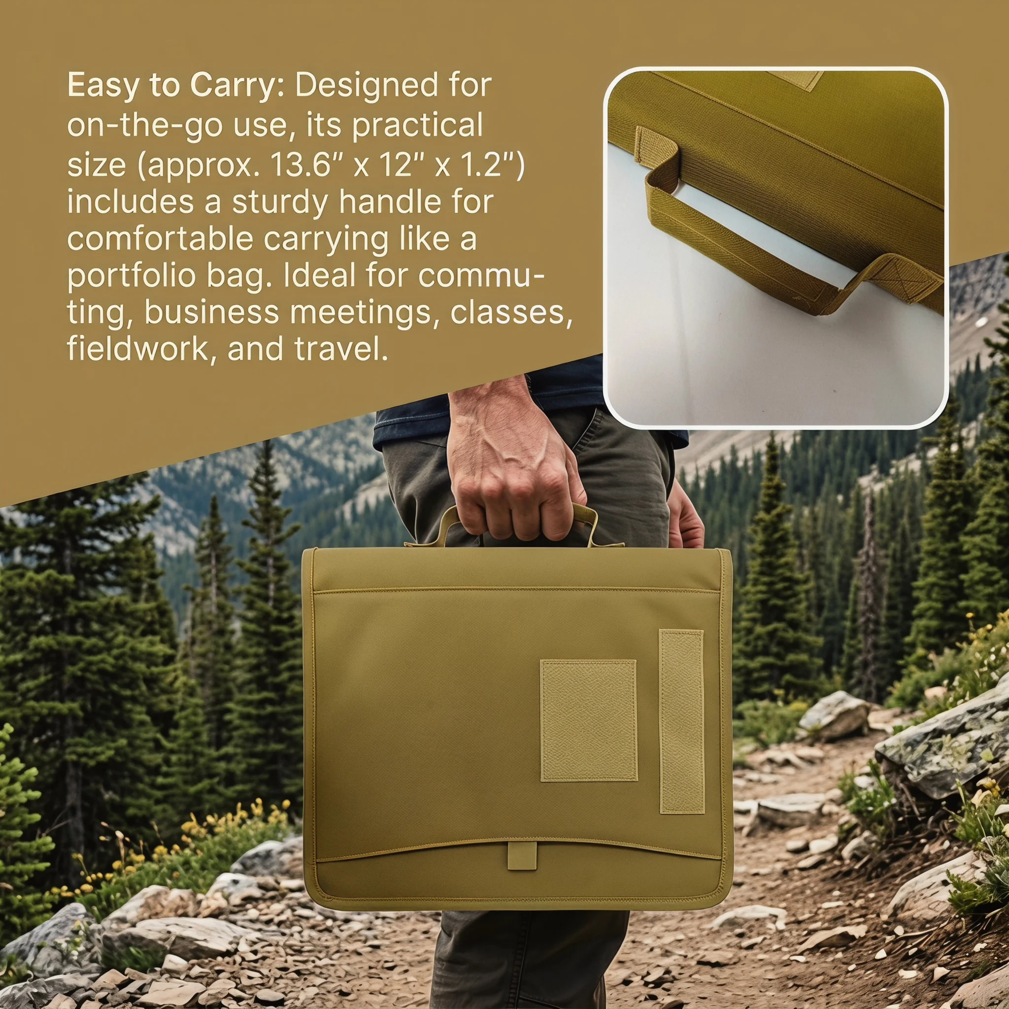 3-Ring Detachable Tactical Zipper Padfolio Binder Multi Pocket A4 Letter Document Organizer Office School Outdoor Portfolio