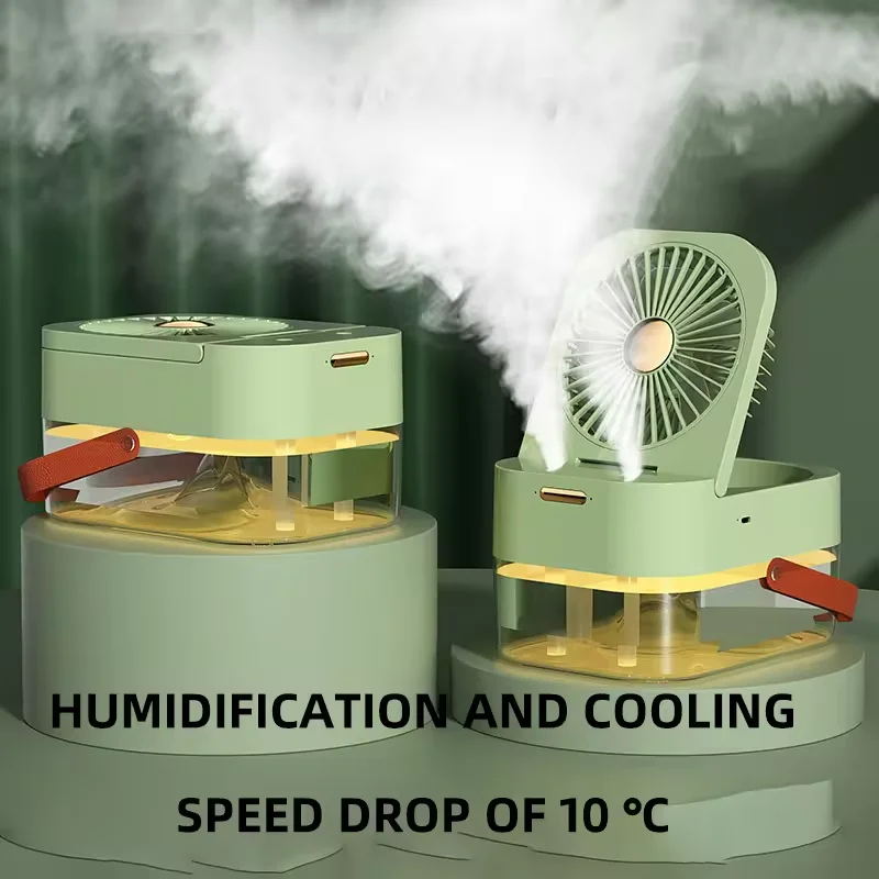 Summer Portable Air Conditioner Fan With Remote Controls Timer Sleep Night Light 3 Speeds Add Ice Fragrance Diffuser Humidifier