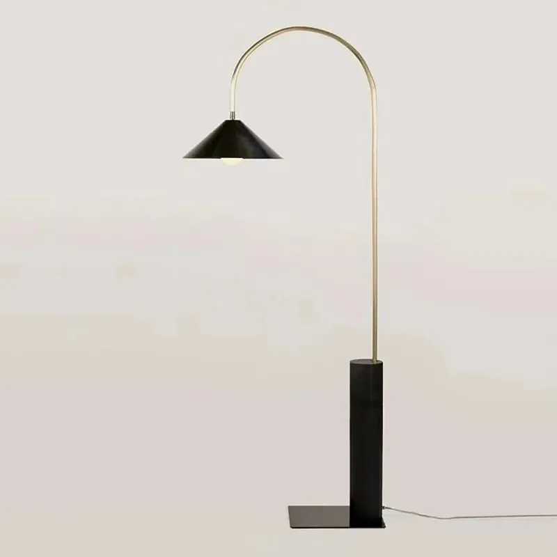 Modern Nordic Stainless Steel Light Emitting Diode Floor Lamp with Conical Shade Warm White