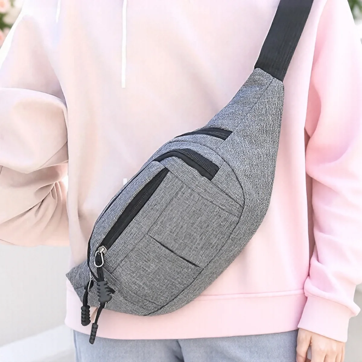 

Oxford Canvas Waist Bag for Men Women Small Casual Messenger Bag for Sports Outdoor Activities Lightweight Travel Essentials