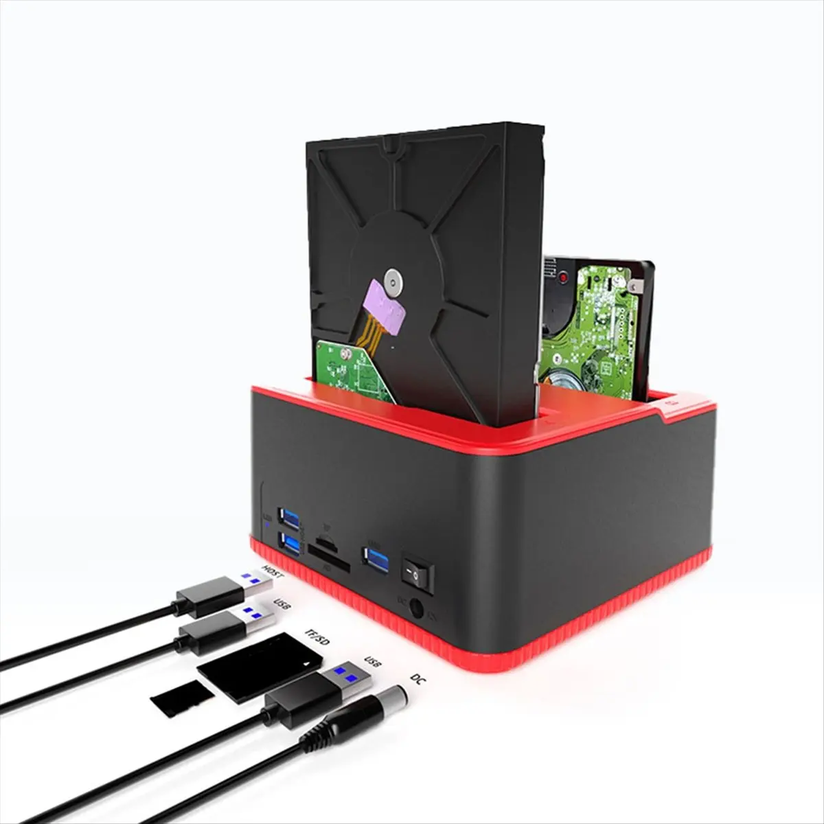BEST CHOICE） HDD Docking Station SATA to USB 3.0 Adapter for 2.5 3.5 SSD HDD Disk Case Dock Hard Drive Enclosure DockStation(EU)