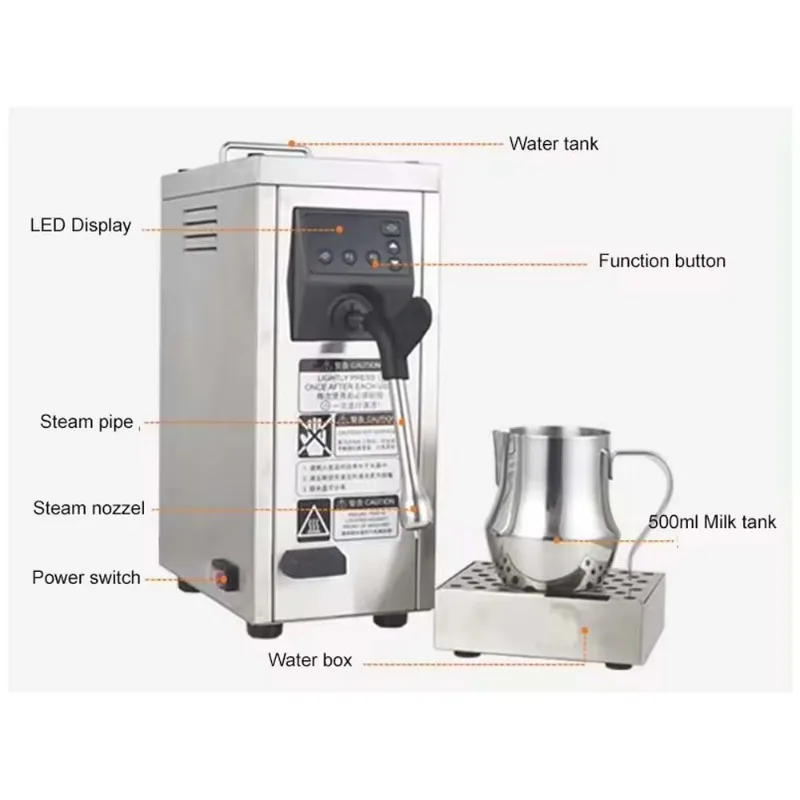 Commercial Milk Froth Machine 4Bar Coffee Milk Bubble Maker 1450W Espresso Coffee Machine Coffee Maker Steam Machine