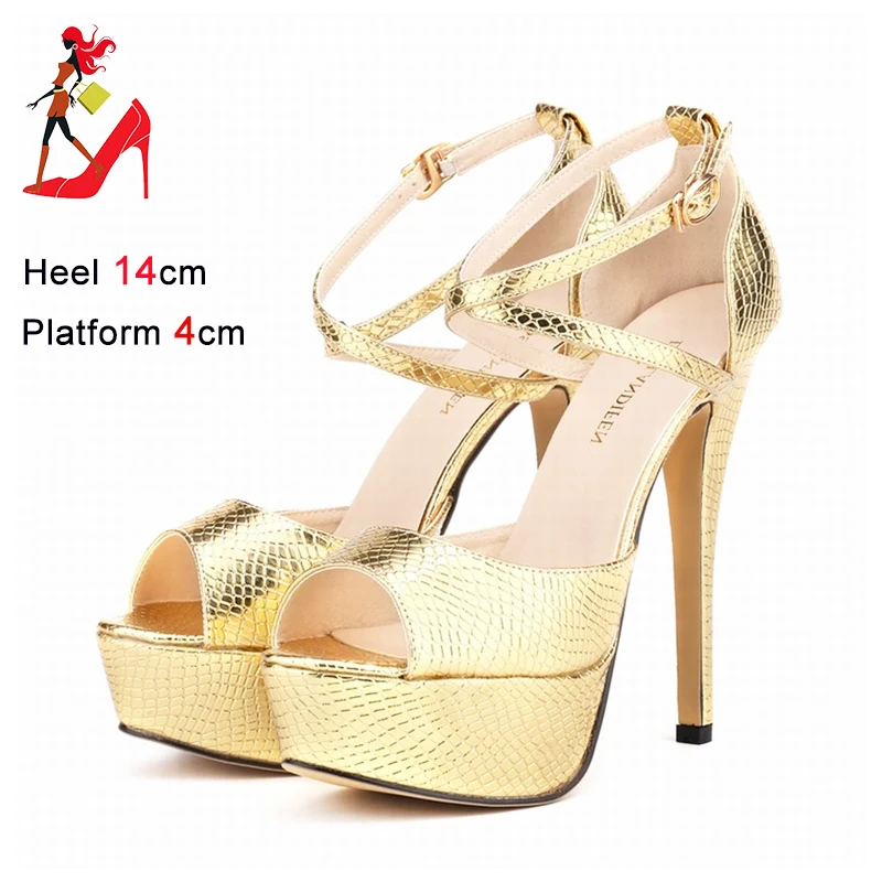 Summer New Thick Sole Sandals Women Alligator Pattern Ankle Buckle Party Dress Shoes For Lady Runway Style Platform High Heels