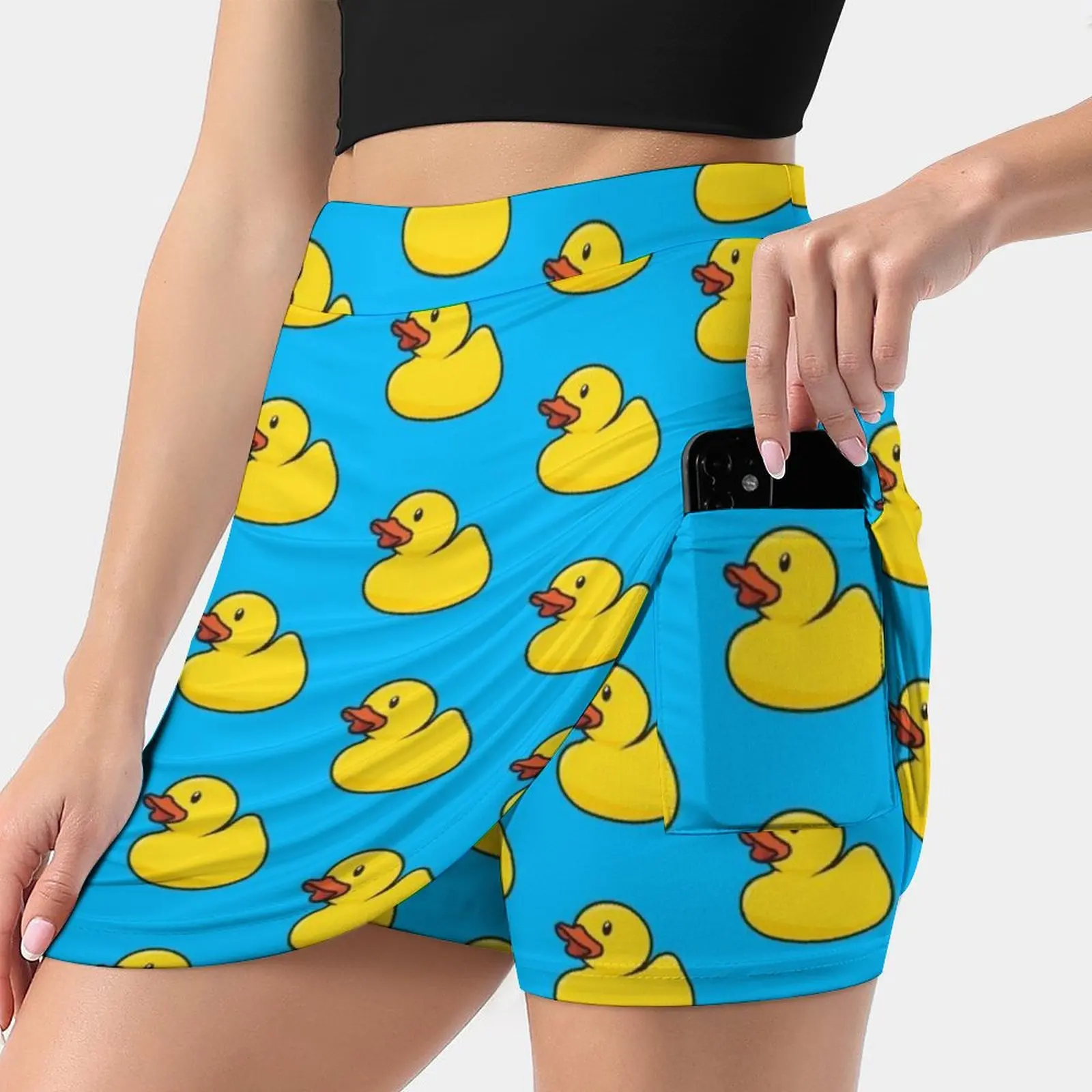 

Rubber Duck Korean Fashion Skirt Summer Skirts For Women Light Proof Trouser Skirt Duck Cute Row Yellow Blue Baby Bath Toy