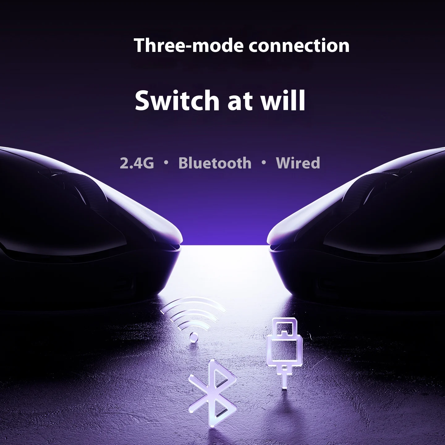 ATK U2 ماوس ثلاثي الوضع ماوس لاسلكي Paw3950 8000 هرتز تأخير منخفض خفيف الوزن Paw3395 ماوس ألعاب ملحقات الكمبيوتر لألعاب FPS