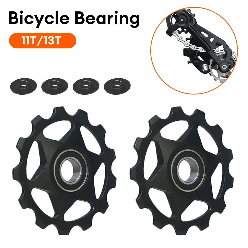 

11T/13T Mountain Bike Bearing Rear Guide Wheel Road Bike Aluminum Alloy Rear Derailleur Pulley Roller Repair Bicycle Accessories