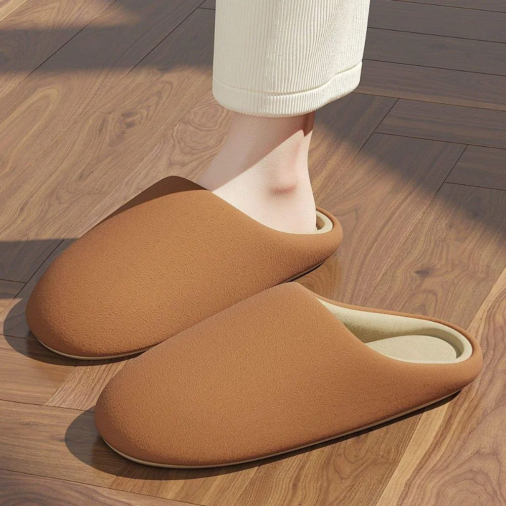 

Тонкие бархатные однотонные тапочки с мягкой подошвой, немые зимние напольные тапочки унисекс, нескользящая домашняя напольная домашняя обувь