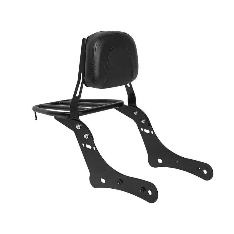 Motorcycle Rear Backrest Seat Pad with Luggage Rack For Kawasaki Vulcan S VN650 EN650 S650 2015-2026 with Cargo Support Racking