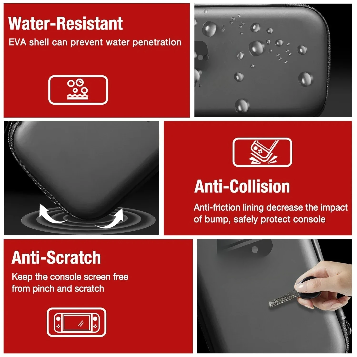 Slim Hard Travel Carrying Case for 2025 Switch 2 Waterproof EVA Hard Shell Protective Storage Hand Bag for Nintendo Switch 2 4