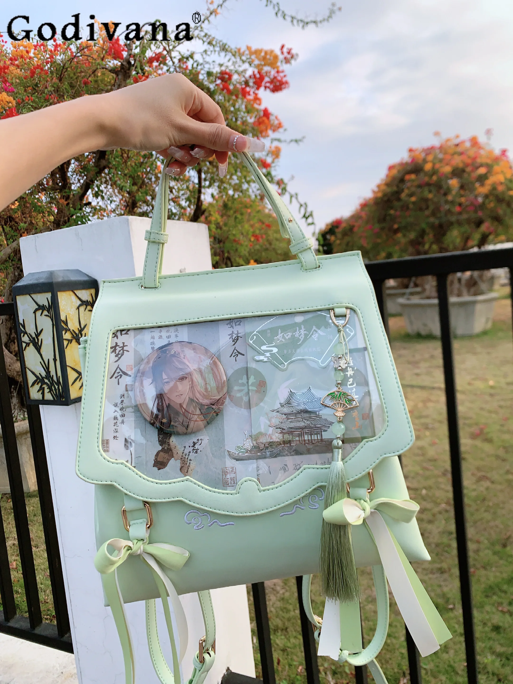 

National Style Original Retro Lolita Ancient Style Shoulder Bag Elegant New Chinese Style Large Capacity Commuting Backpack