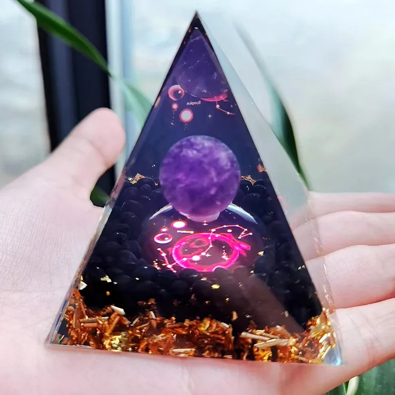 New European Twelve Constellations Customized Simple Pyramid Resin Crafts Light Luxury Decoration