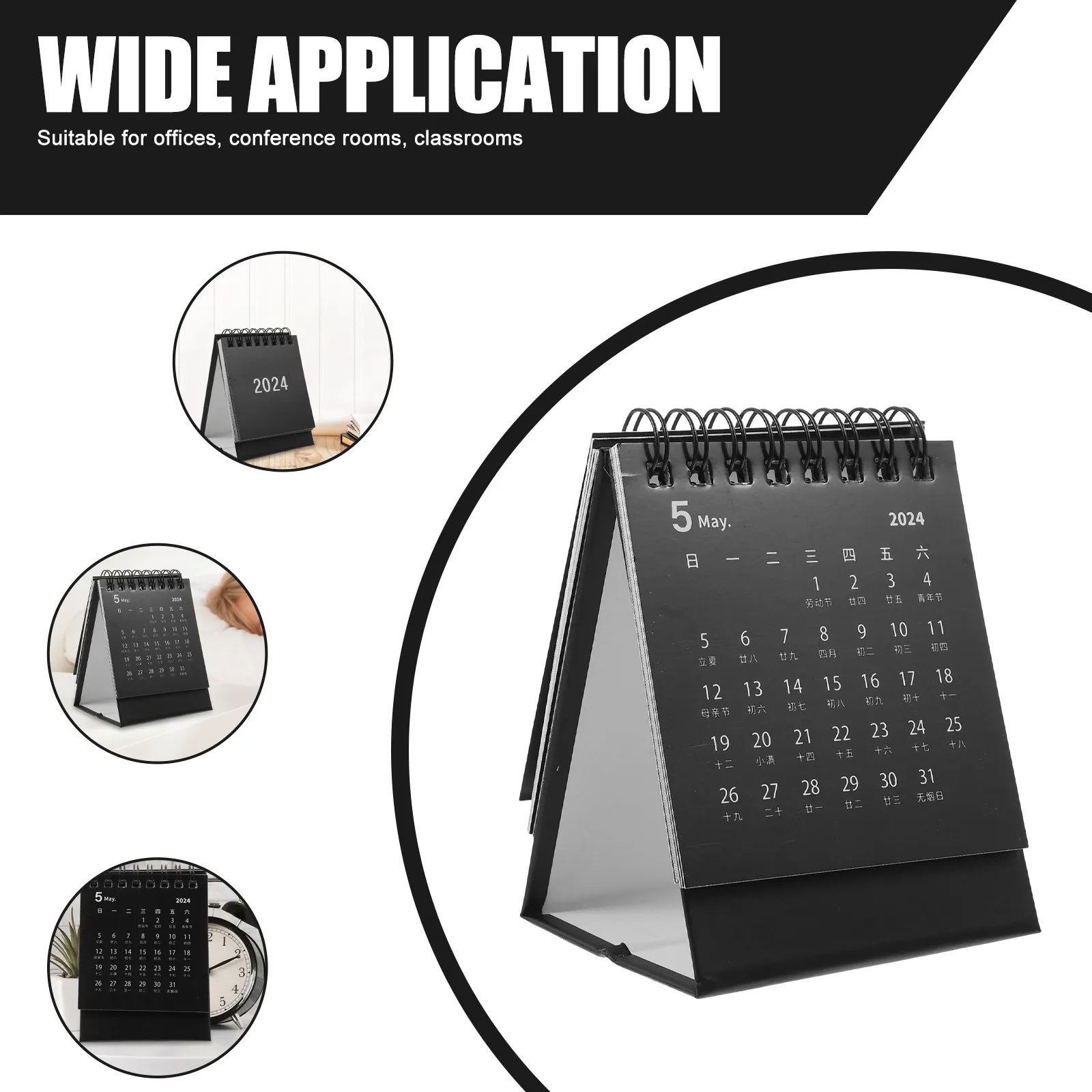 Mini 2024 Desk Calendar Small Desktop Monthly Flip Calendar Office Table Standing Daily Memo Note Home Accessory