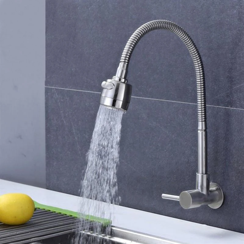 

Black Wall-mounted Kitchen Single Cold Water Faucet 2 Water Modes Single Handle G1/2 304 Stainless steel Mop Pool Faucet