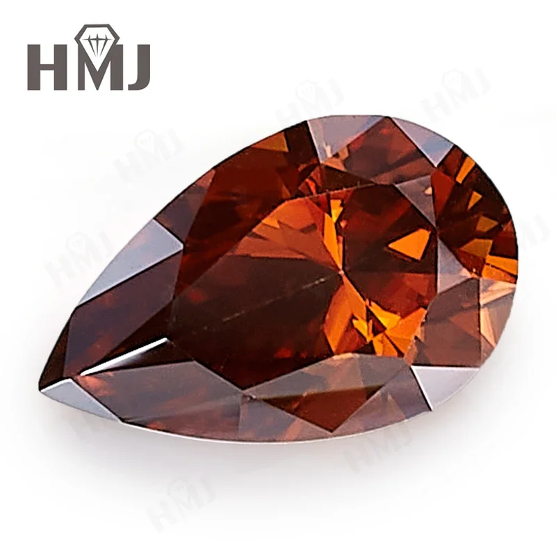 

Brilliant Pear Cut Garnet Moissanite Stone VVS1 Lab Created Diamond GRA Certificate Charms Diy Jewelry Rings Earrings Making