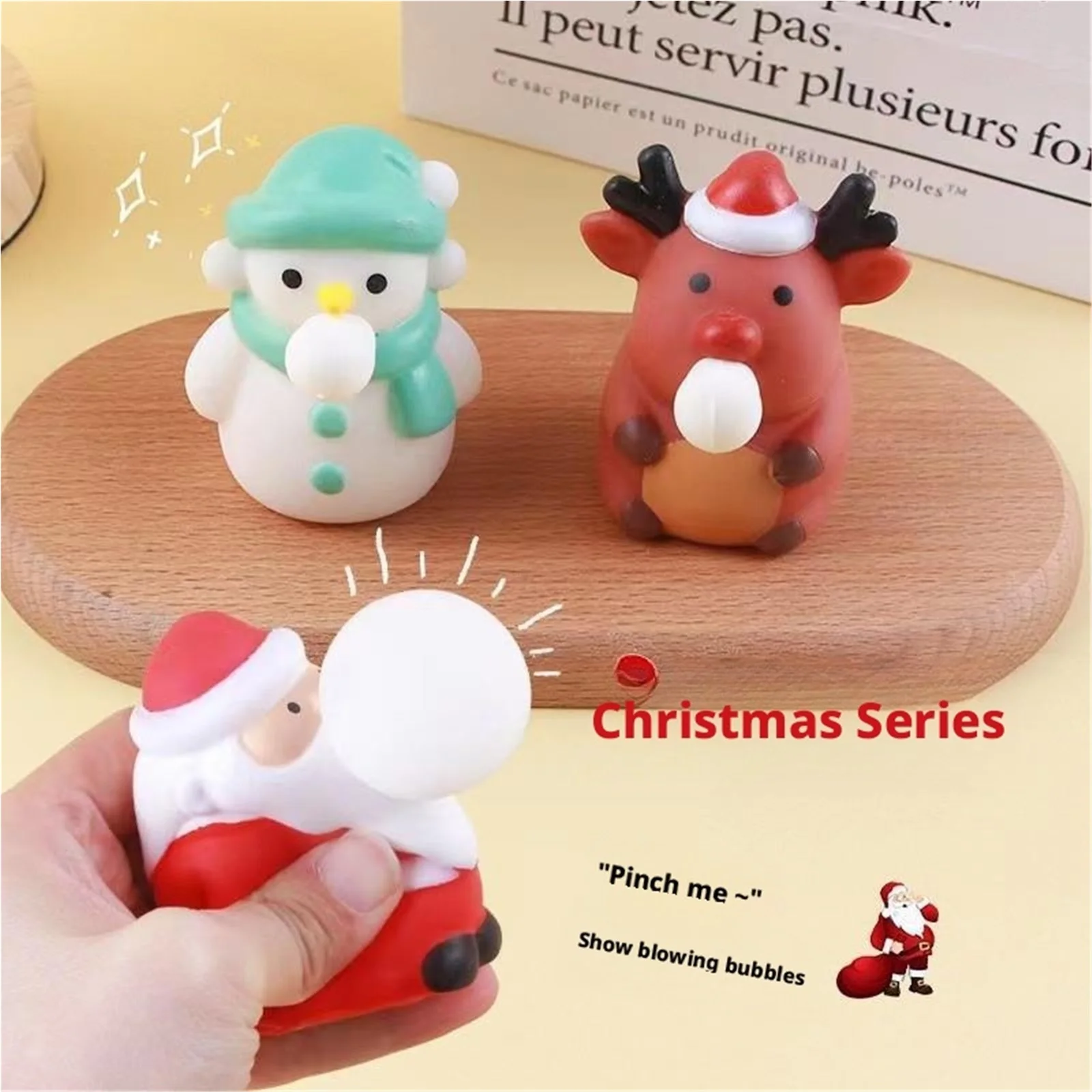 3 قطع من ألعاب إسفنجية لعيد الميلاد الناعمة للأطفال تتضمن سانتا، شجرة عيد الميلاد، لعبة يد لتخفيف الضغط على رجل الثلج الرنة #1