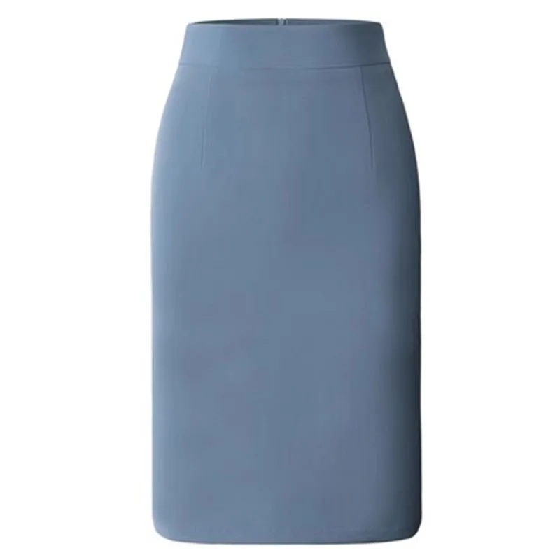 Elegante Hohe Taille Büro Dame Bleistift Rock Koreanische Mode Slim Fit Paket Hüfte Midi Röcke Frauen Einfarbig Alle-spiel Röcke – Detail 15
