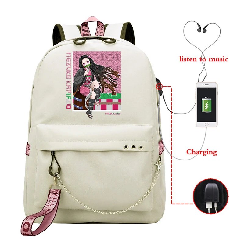 Anime Demon Slayer Trekking Bags Backpacks Kpop Style Eco Bag High Street Funny Manga Demon Slayer Manga Schoolbag for Girls