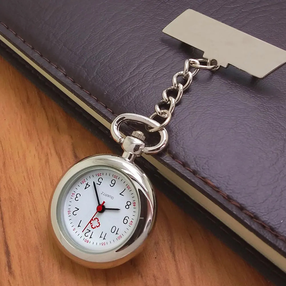 

Nurse Brooch Medical Stainless Steel Waterproof Portable Fob Watch For Doctors Nurses Women Silver Pocket Watch